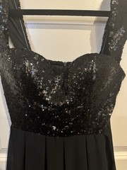 Windsor Black Cap Leave Sequin Mini Dress Size Medium