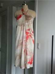 Alexander McQueen vintage silk halter-neck dress with a floral print, size IT40