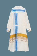 ZARA ZW COLLECTION LIMITED SEMI-SHEER 100% RAMIE DRESS sz S 2226/003