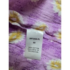 THML Purple Daisy Floral Smocked Tiered Cotton Maxi Dress XS Cottagecore Summer
