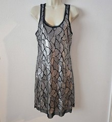 Chelsea & Violet Silver Sequins Sleeveless Dress Sz S Clubwear Indie Sleaze Alt