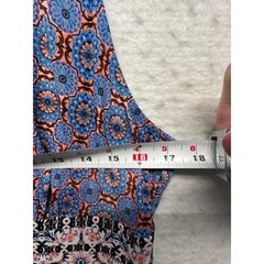 Wisp Maxi Dress Blue Border Print V-Neck Boho Sleeveless Size 4P
