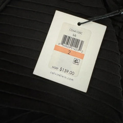 NWT Calvin Klein Illusion Pintucked Jersey Dress Black size 2 Office Career Work