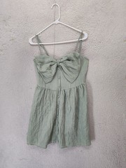 Armed Hearts Dress Womens Medium Bow Front Sleeveless Button Up Mini Summer Casu