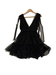 Thirty-Thirty LA Tulle Mini Dress Medium Black Mesh Layered Sleeveless Party Top