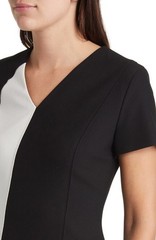 NWT BOSS Hugo Boss Dahota in Black White Colorblock Sheath Dress 4 $545