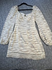 Blue Blush Women&rsquo;s Size L Beige Animal Print Mini Dress