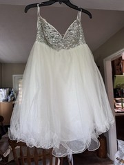 Night Moves Short Prom Dress Size 6 White Gemstones