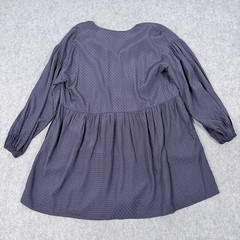 & Other Stories Pinhole Texture Babydoll Mini Dress Fit Women&rsquo;s Size 2 Navy Blue
