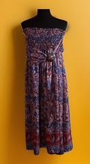 Jessica Taylor One Size Maxi Dress Strapless Paisley NWT Bust 22”