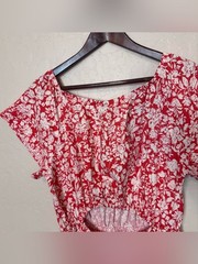 Universal Thread NWT Red Floral Cutout Maxi Dress Women&rsquo;s Large