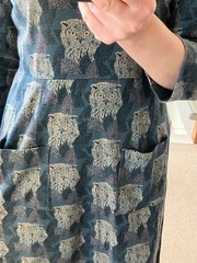 White Stuff Casual Jersey Dress With Pockets Teal Mix Owl Print 3/4 Sleeve Uk 10