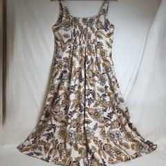 Old Navy Fit & Flare Linen-Blend Cami Midi Dress Size L Floral Sleeveless