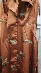 UNIQUE VINTAGE Rust & Leopard Cat Print Swing Dress with POCKETS Size SMALL**NEW