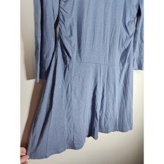 Anthropologie Daily Practice blue ruched mini dress L