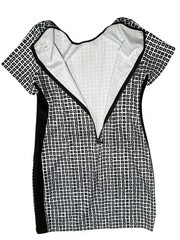 Reed Size Large Black White Geometric Print Dress Short Sleeve City Modern Style