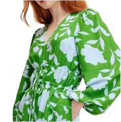 New KATE SPADE x Target SZ 00-XXS Floral Linen Dress Mid-length Green Blue