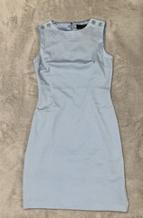 NWT Ted Baker Nedeli Ice Blue Sheath Dress Pastel Button US Sz 4 MSRP $288