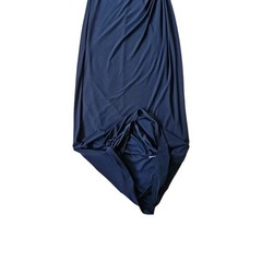 Wallis Womens Navy Side Ruched Rhinestone Occasion Jersey Midi Dress. Size UK 10