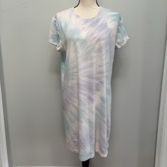Splendid Collection Women&rsquo;s Large Tie Dye T-Shirt Dress Pastel Blue Purple Boho
