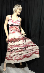 JEAN PAUL GAULTIER SOLEIL SLEEVELESS MESH ABSTRACT PRINT MAXI DRESS MED NEW