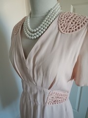 TOPSHOP VINTAGE STYLE MINI DRESS SHORT PUFF SLEEVES SIZE 10 12 WEDDING 40&rsquo;s