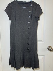 Catherine Malandrino Button Down Black Cap Sleeve Back Dress Size 6 NWT