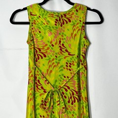 Copper Key Womens Lime Green Psychedelic Swirl Sleeveless Midi Tie Back Dress 10