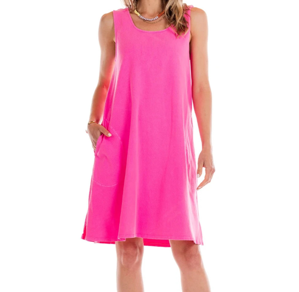Fresh Produce xl pink cosmos $66 cotton pockets tank La Jolla sun dress nwt new