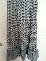 Stunning MAX STUDIO Black & White Print Maxi Dress w Single Flounce Hem S