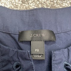 J.Crew Lace Up Shift Dress Womens Petite Small Navy Blue Cotton Casual Classic