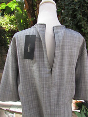 Zara Basic Collection Short Dolman Sleeve Mini Dress Gray Glen Plaid Belted Sz M