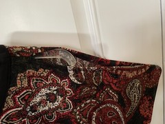 Catherine’s Plus 3X Black And Rust Short Sleeved Long Dress, EUC