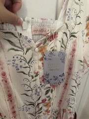 Ivy City Co. Women&rsquo;s White Multicolor Floral Square Neck Puff Sleeve Midi