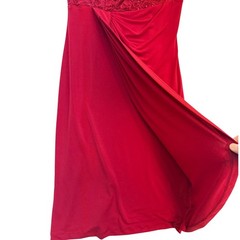 Connected Apparel Sheath Dress Womens 6 Red Lace Sequin Draped Cocktail Party
