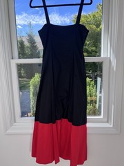 Mara Hoffman Black And Red Colorblock Maxi Button Down Cotton Dress Size 2 NEW