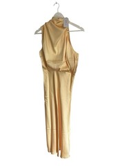 Billy J New Yellow Esther Maxi Dress Satin Size 10 RRP £60