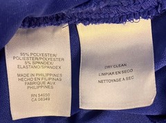 Evan Picone Periwinkle Draped Stretch Polyester SS Side Zip Dress Size 12 EC!