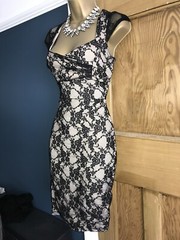 BNWT Jane Norman vintage ❤️Y2K black lace corset bodycon dress 14 16 pin up 50’s