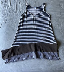 Crea Concept Brown White Striped Polka Dot Sleeveless Scoop Neck Tank Dress 36
