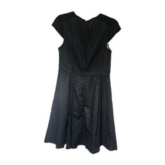 OASIS Black Overlay Dress with Heart Design UK 10 US 6 EU 38