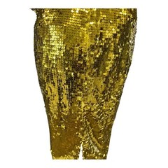 Dress the Population Womens Size XXS Gold Sequin Dress Open Back Slit Lined