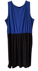 Avenue Studio Women’s Career Sleeveless Dress Sz. 18-20 Blue/Black Knee Length
