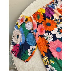 Joress Curve Dress Womens 3XL Navy Multicolor Floral Off Shoulder Shift