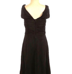 MARIA BIANCA NERO size S black ruffle V-neck dress in Excellent condition