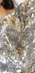 £175 New MONSOON Size 24 SILVER / GOLD SEQUIN DRESS BNWT