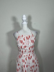 Women’s White And Pink Color Sleeveless Dress Size XS