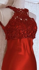 Gorgeous FAVIANA Women’s Lace Halter Evening Gown Dress Red Size 3/4