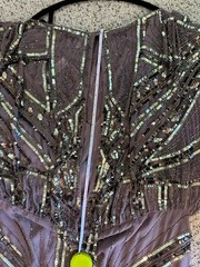 ASOS DESIGN Curve linear embellished batwing mini dress with cowl back US Sz 20
