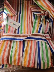 Women&rsquo;s Dress Multi Color Striped Rainbow Short Sleeve /different sizes